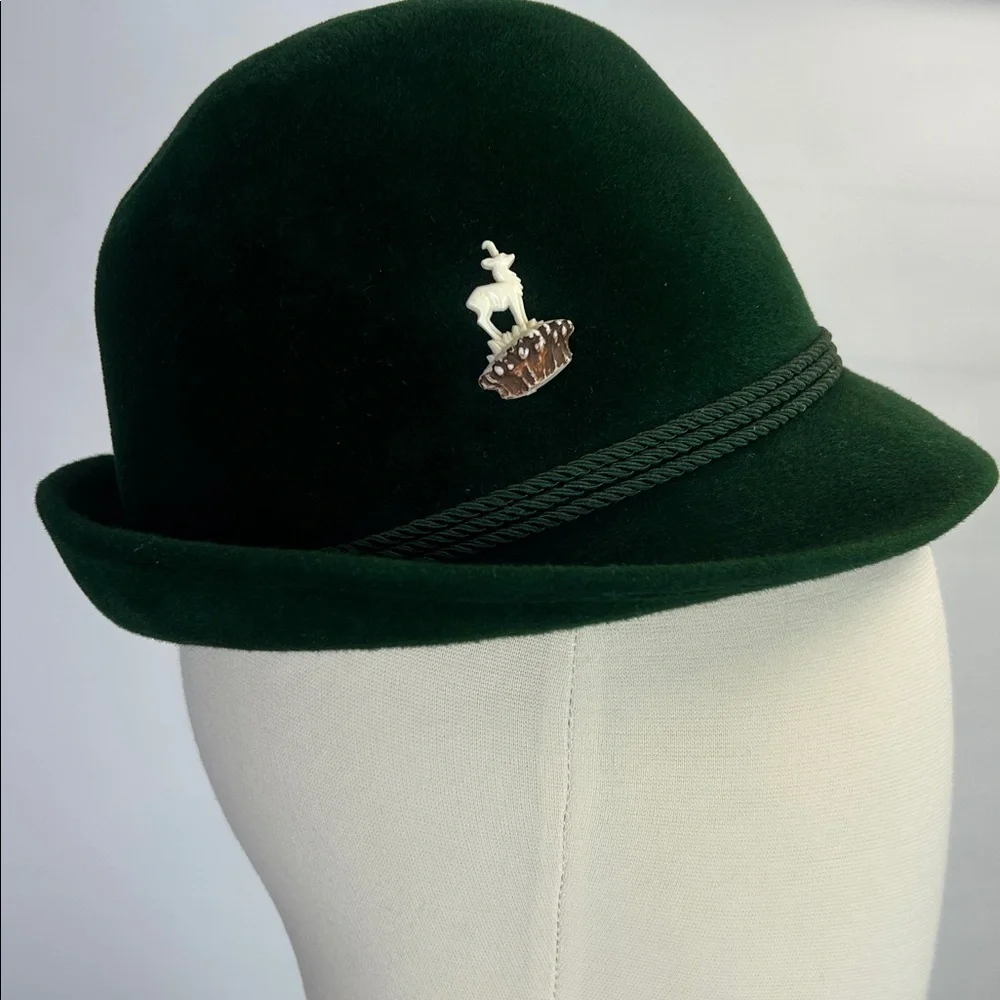 Fritz Gunzrodt Original Robinsport Green Alpine Felt Hat & 3 Vintage Hat Pins
